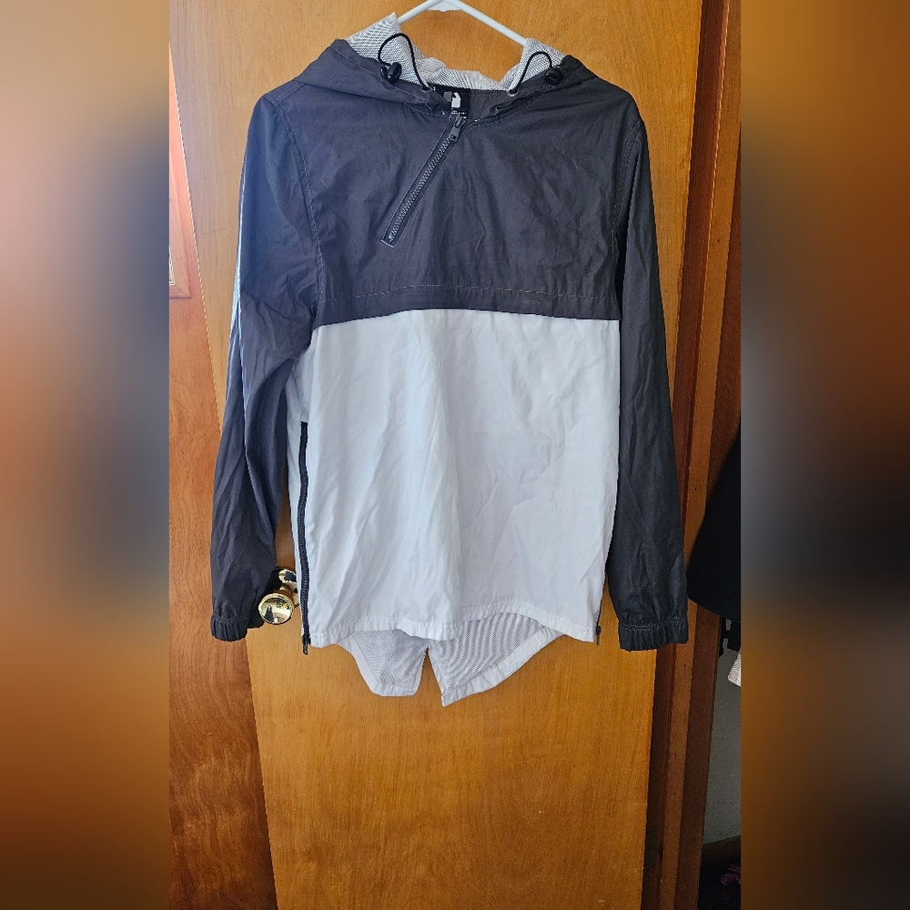 Gray and White Wind Breaker